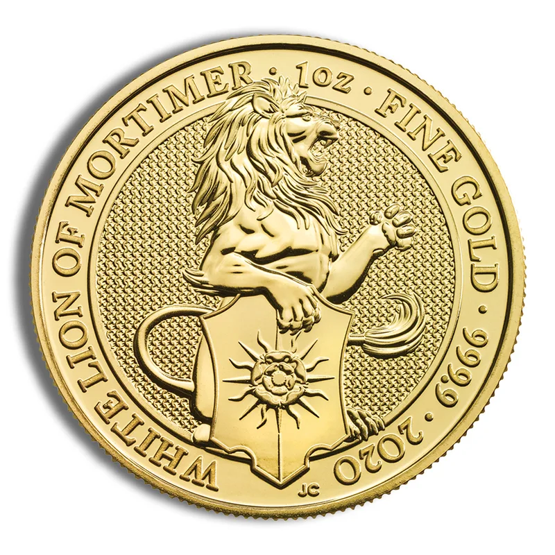 2020 1 oz Great Britain Queen's Beast Gold Coin - White Lion — Gold bullion from Standard Bullion