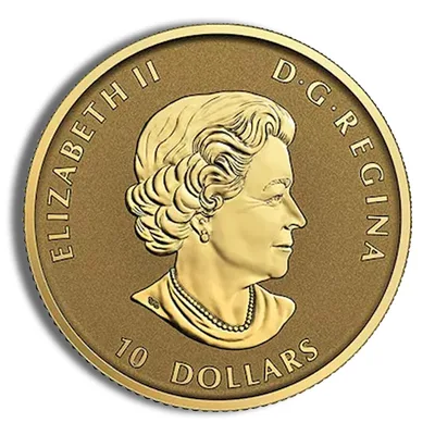2019 1/4 oz Canadian Wild Horse Gold Coin — reverse view