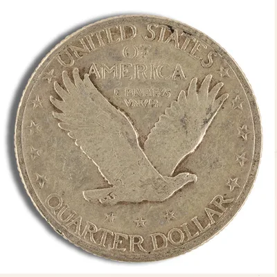 <body> FV 90% Silver Standing Liberty Quarters - XF — reverse view