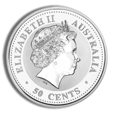 2007 1/2 oz Australia Silver Lunar Pig BU - Series I — reverse view