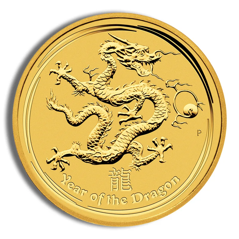 2012 1 oz Australia Gold Lunar Dragon BU - Series II — Gold bullion from Standard Bullion