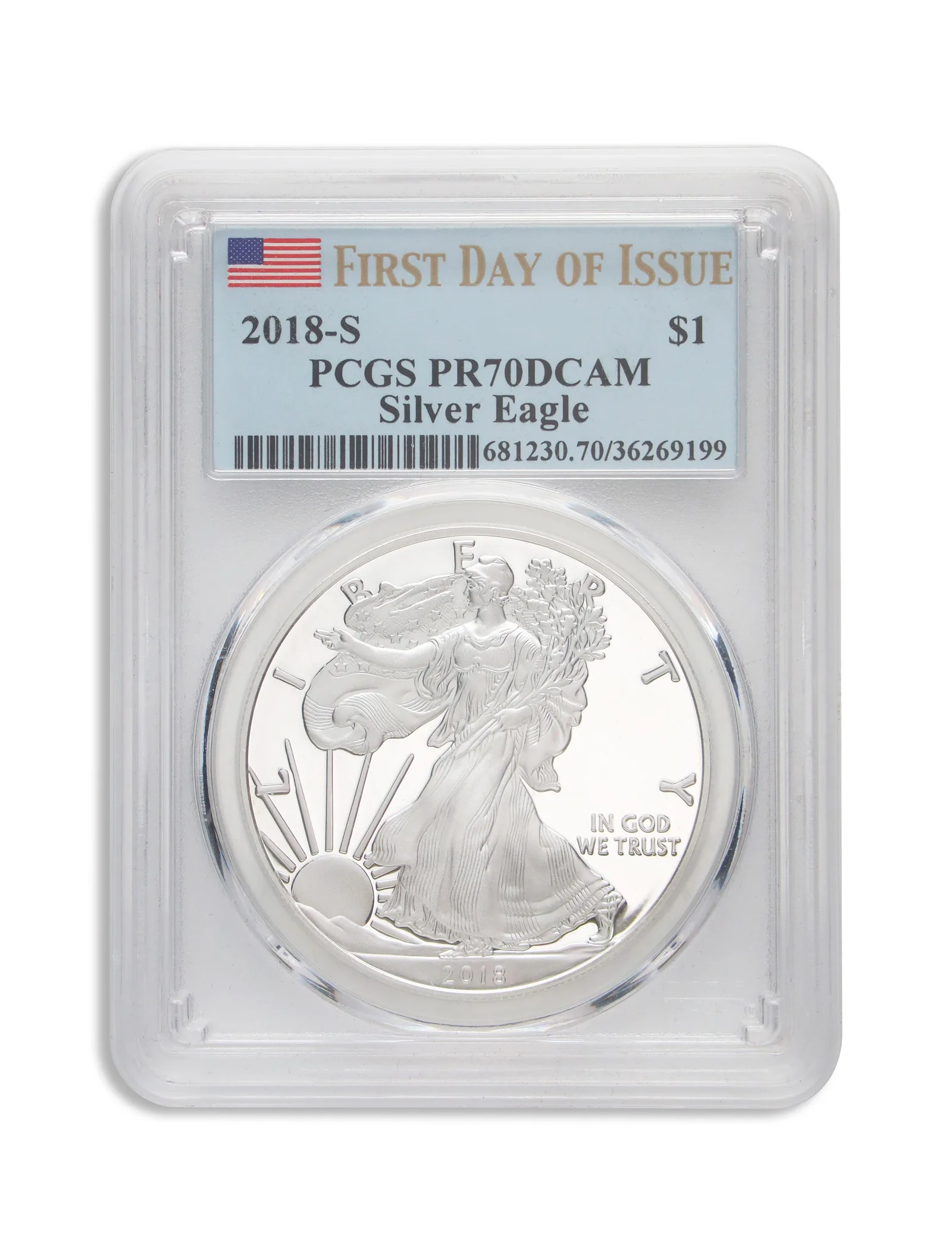 2018-S Proof Silver Eagle PCGS PR70 First Strike — Silver bullion from Standard Bullion