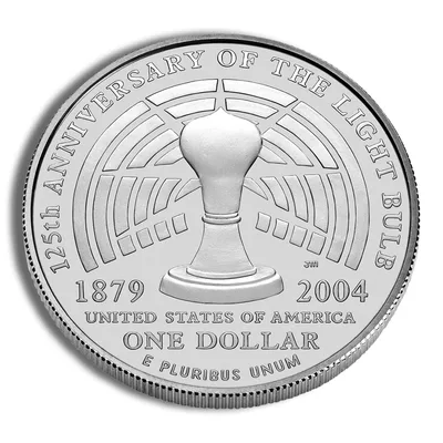 2004-P <body> Thomas A. Edison Silver Commem - BU — reverse view