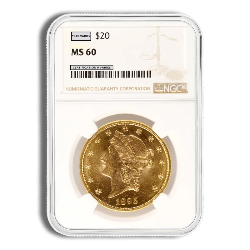 $20 Gold Liberty Double Eagle - NGC MS60 — Gold bullion from Standard Bullion