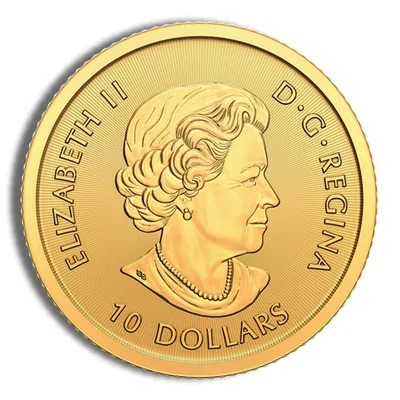 Canadian 1/4 oz Gold Coin (Year/Design Varies) — reverse view