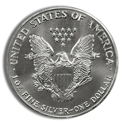 1988 Silver American Eagle - BU — reverse view