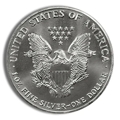 1986 Silver American Eagle - BU — reverse view
