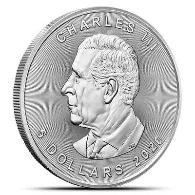 2026 1 oz Canadian Silver Maple Leaf — reverse view