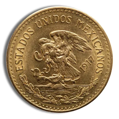 1917 Mexico Gold 20 Peso - AU — reverse view