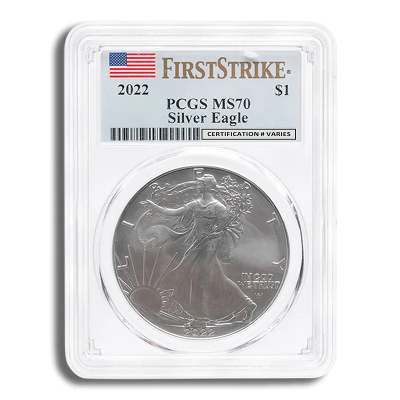 2022 Silver Eagle PCGS MS70 First Strike - Flag — Silver bullion from Standard Bullion