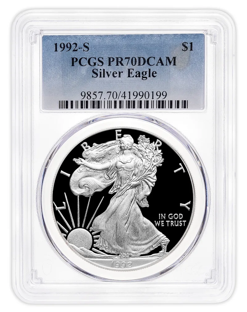 1992-S Proof Silver Eagle PCGS PR70 — Silver bullion from Standard Bullion