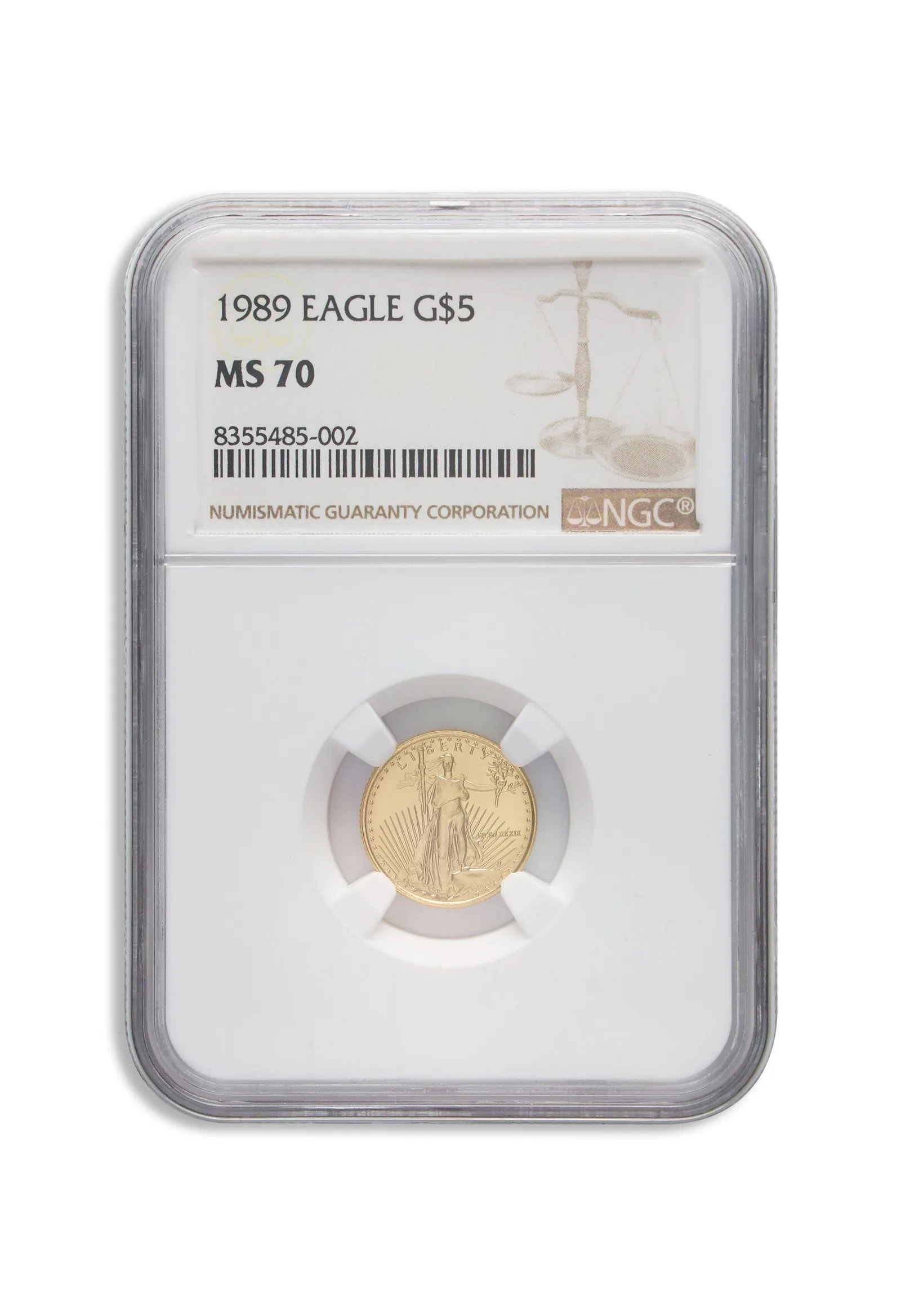 1989 1/10 oz Gold Eagle $5 NGC MS70 — Gold bullion from Standard Bullion