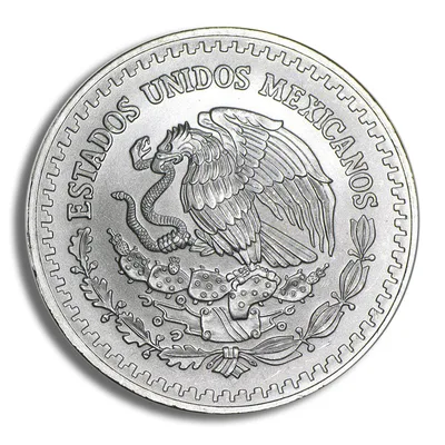 1996 1 oz Silver Mexican Libertad - BU — reverse view