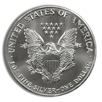 2000 Silver American Eagle - BU — reverse view