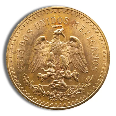 1944 Mexico Gold 50 Peso AU — reverse view