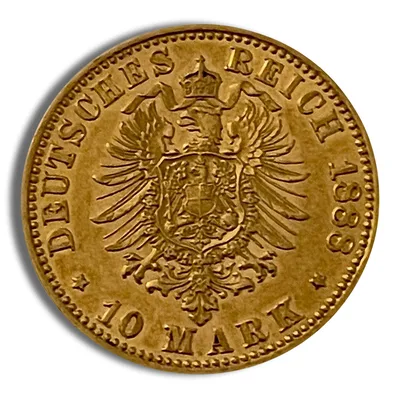 Germany 10 Mark Gold Coin — reverse view