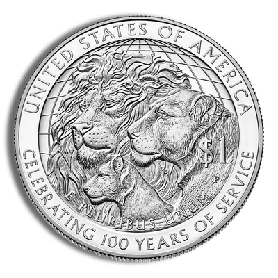 2017-P <body> Lions Club Centennial (Melvin Jones) Silver Commem - Proof — reverse view