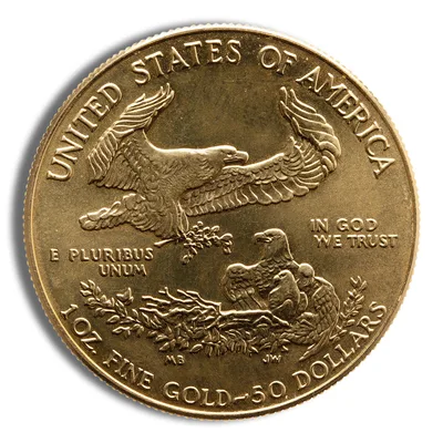 1990 1 oz Gold Eagle - BU (MCMXC) — reverse view