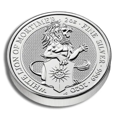 2020 2 oz Silver Great Britain Queen's Beasts - White Lion — packaging view