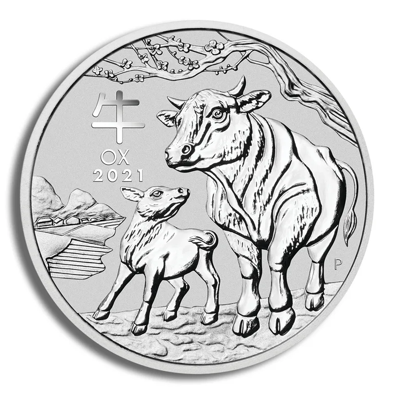 2021 1/2 oz Australia Silver Lunar Ox BU - Series III — Silver bullion from Standard Bullion
