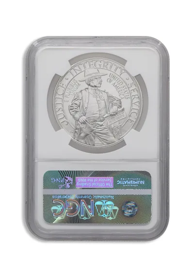 2015-P <body> U.S. Marshals Silver Commem - NGC MS70 — reverse view