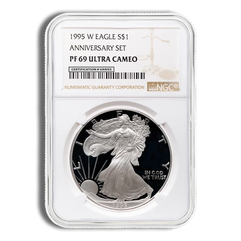 1995-W Proof Silver Eagle NGC PF69 - Key Date — Silver bullion from Standard Bullion