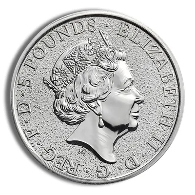 2016 2 oz Silver Great Britain Queen's Beasts - Lion — reverse view