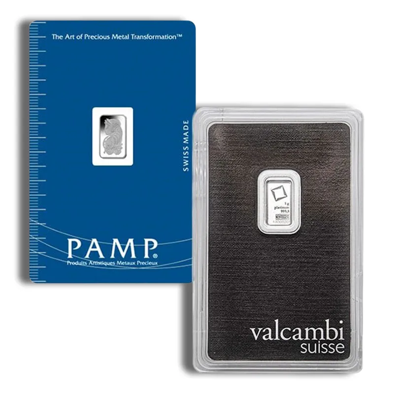 1 gram Platinum Bar - Brand Varies (Carded) — Platinum bullion from Standard Bullion