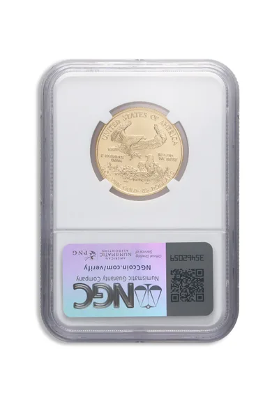 2000 1/2 oz Gold Eagle $25 NGC MS70 — reverse view