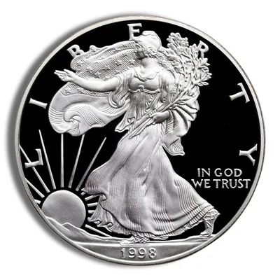 1998-P Proof Silver Eagle with Box & COA — reverse view