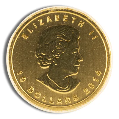 2014 1/4 oz Canadian Arctic Fox Gold Coin — reverse view