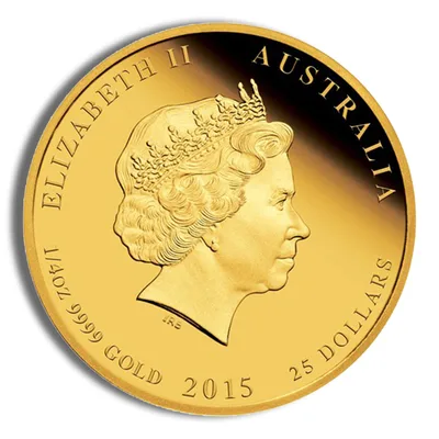 2015 1/4 oz Australia Gold Lunar Goat BU - Series II — reverse view