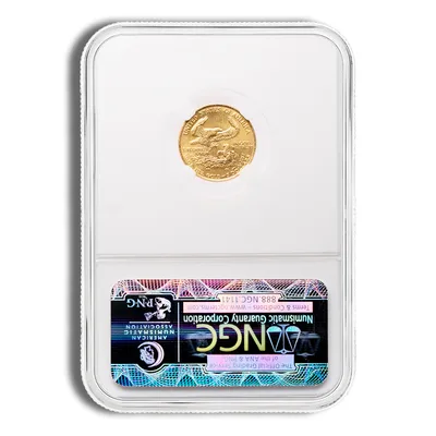 1986 1/10 oz Gold Eagle $5 NGC MS69 — reverse view