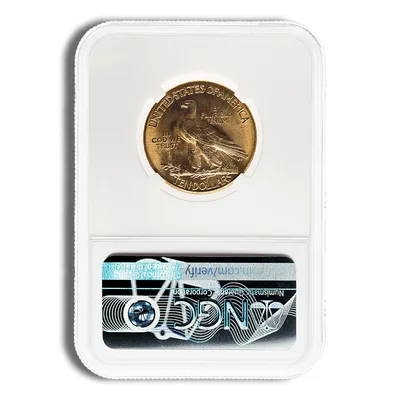 <body>0 Gold Indian Eagle - NGC MS62 — reverse view
