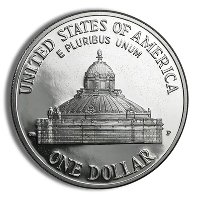 2000-P <body> Library of Congress Silver Commem - BU — reverse view