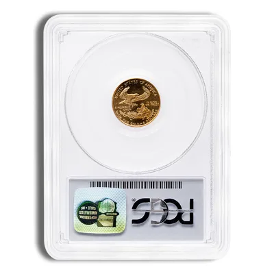 1999-W 1/10 oz Unfinished Proof Die Gold Eagle $5 PCGS MS69 — reverse view