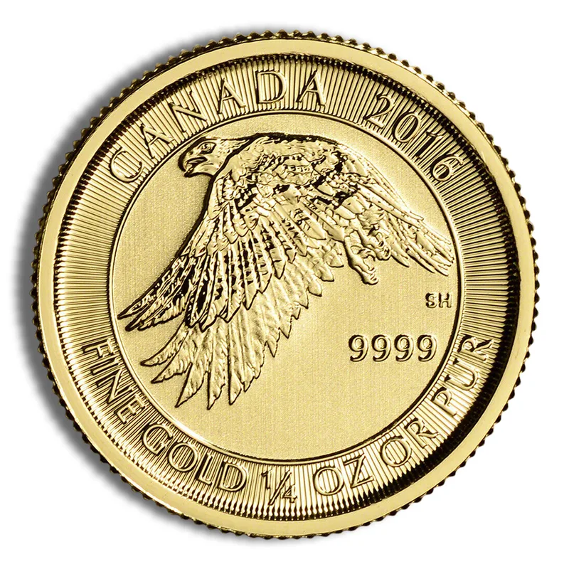 2016 1/4 oz Canadian Snow Falcon Gold Coin — Gold bullion from Standard Bullion