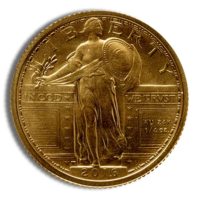 2016-W 1/4 oz Gold Standing Liberty Centennial Coin w/OGP — reverse view