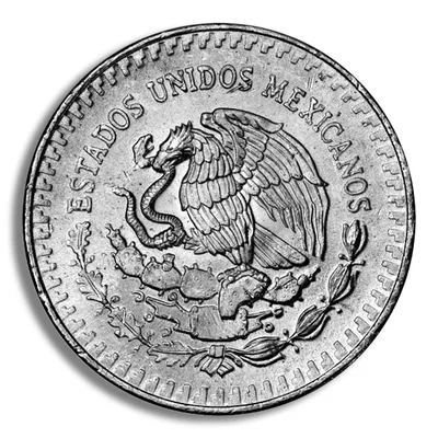 1982 1 oz Silver Mexican Libertad - BU — reverse view