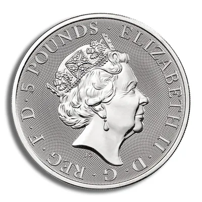 2021 2 oz Silver Great Britain Queen's Beasts - Completer — reverse view