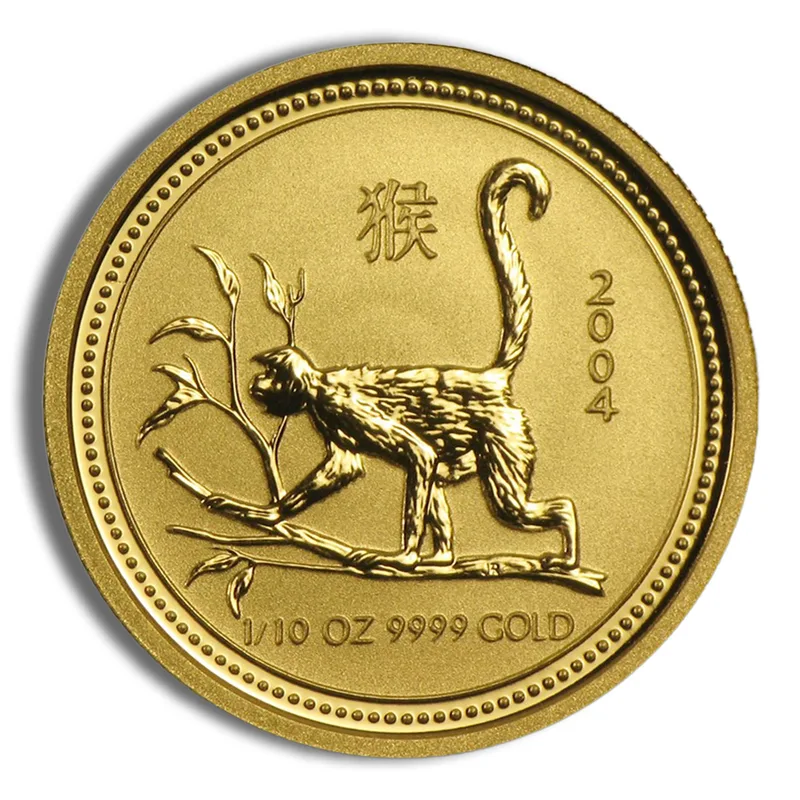 2004 1/10 oz Australia Gold Lunar Monkey BU - Series I — Gold bullion from Standard Bullion