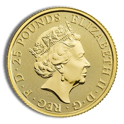 2019 1/4 oz Great Britain Queen's Beast Gold Coin - Falcon — reverse view