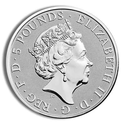 2022 2 oz Silver Great Britain Tudor Beasts - Lion of England — reverse view