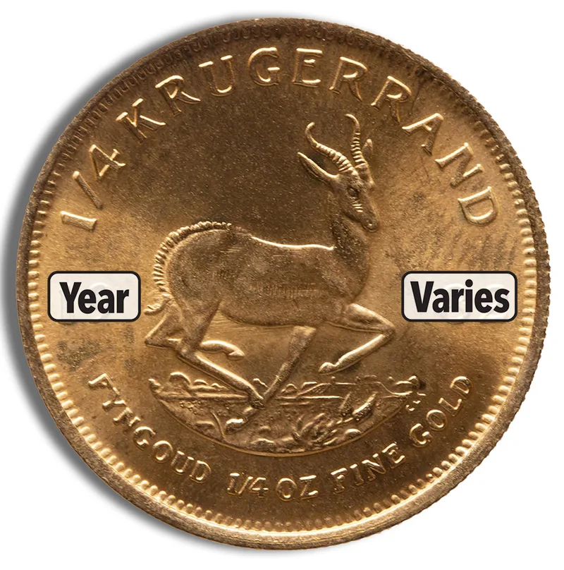 1/4 oz Gold Krugerrand (Year Varies) — Gold bullion from Standard Bullion