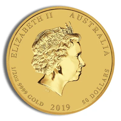2019 1/2 oz Australia Gold Lunar Pig BU - Series II — reverse view