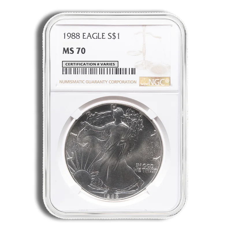 1988 Silver Eagle NGC MS70 — Silver bullion from Standard Bullion