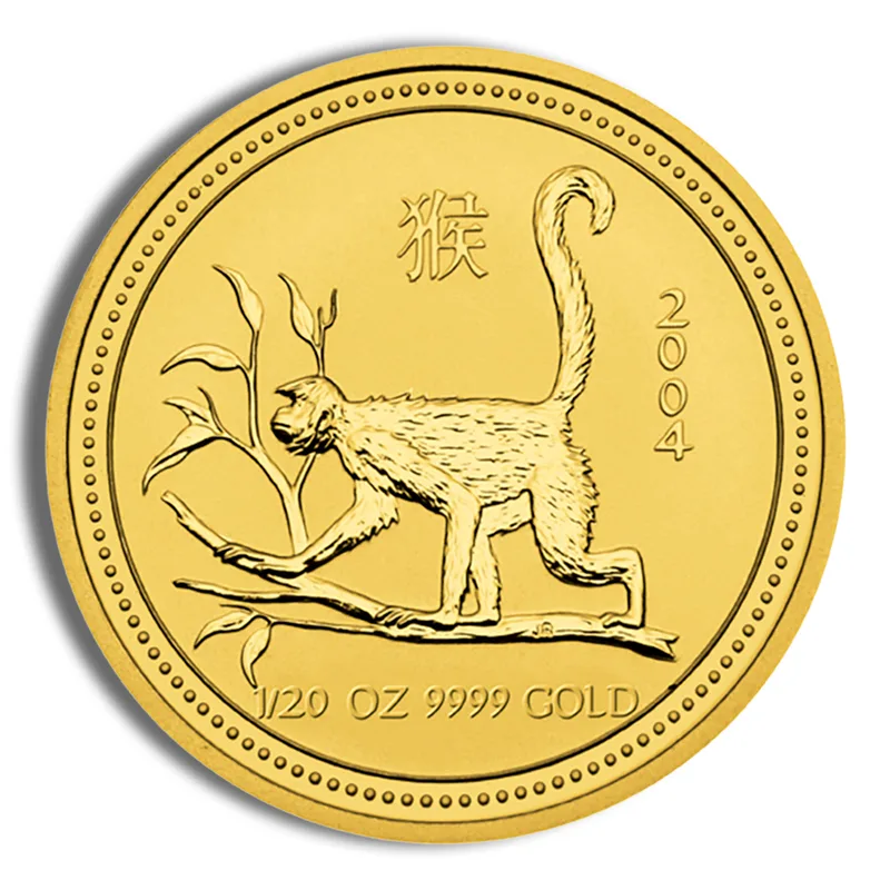 2004 1/20 oz Australia Gold Lunar Monkey BU - Series I — Gold bullion from Standard Bullion