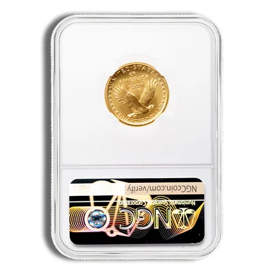 2016-W 1/4 oz Gold Standing Liberty Centennial Coin (Cap/Incomplete/Slab) — reverse view