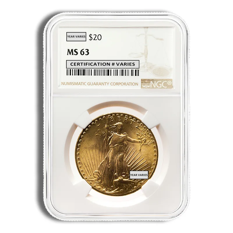 $20 Gold Saint-Gaudens Double Eagle - NGC MS63 — Gold bullion from Standard Bullion