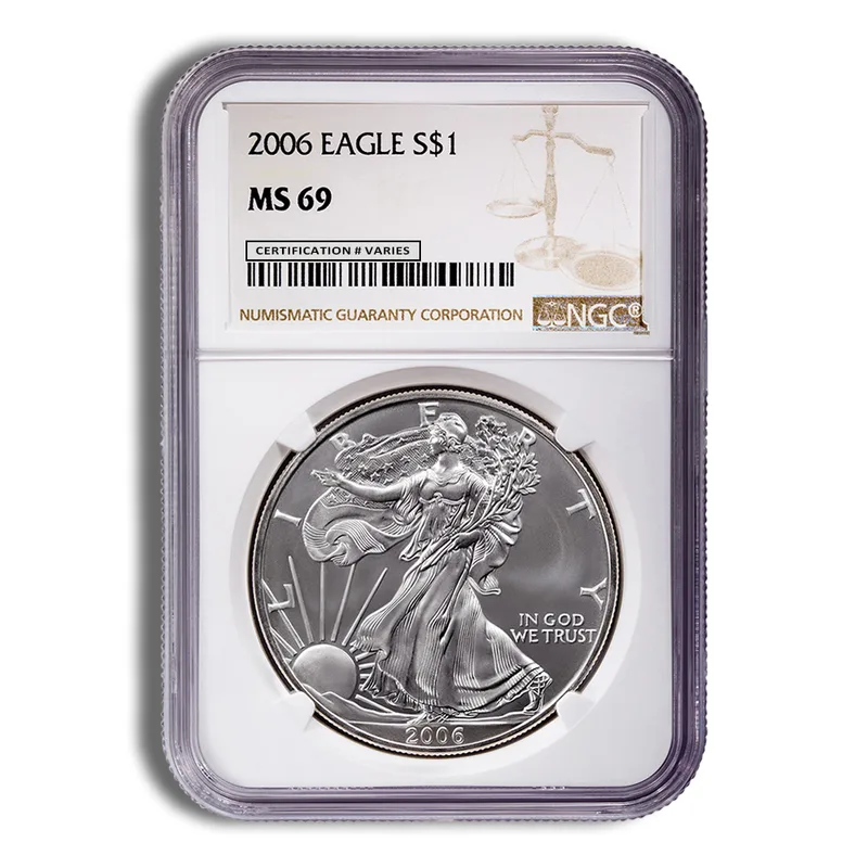 2006 Silver Eagle NGC MS69 — Silver bullion from Standard Bullion
